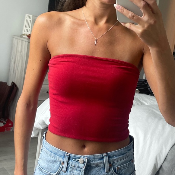 Brandy Melville Red Tube Top - Picture 1 of 5